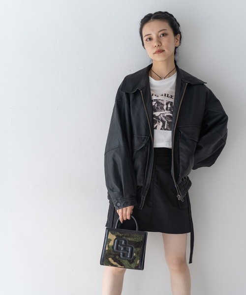 GYDA(ジェイダ)の「【WEB限定商品】GYDA (ジェイダ)2WAY チェーンショルダーミニスクエアバッグ ボア GY-B335(ショルダーバッグ・レディース・ブラック/カモフラージュ・FREE)」の9枚目の写真