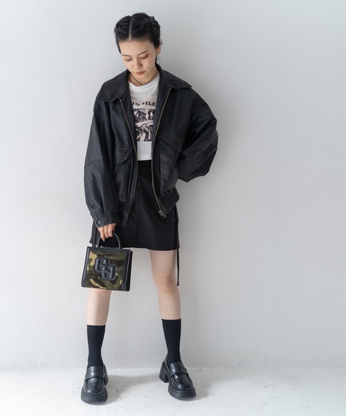 GYDA(ジェイダ)の「【WEB限定商品】GYDA (ジェイダ)2WAY チェーンショルダーミニスクエアバッグ ボア GY-B335(ショルダーバッグ・レディース・ブラック/カモフラージュ・FREE)」の8枚目の写真