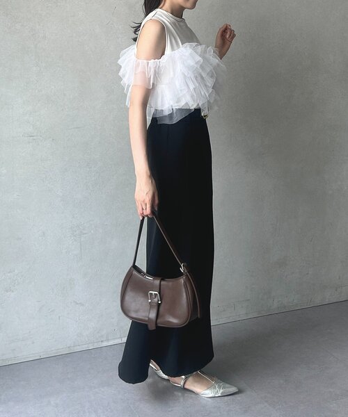 Thevon(ゼボン)の「チュールビスチェドッキングノースリプルオーバー(Tシャツ/カットソー・レディース・ブラック/オフホワイト・FREE)」の10枚目の写真
