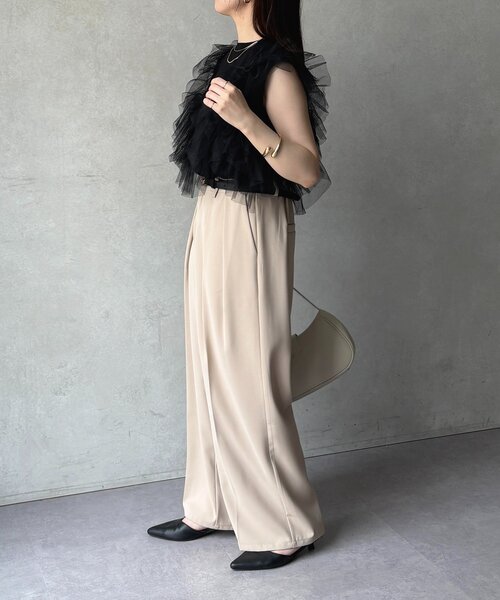 Thevon(ゼボン)の「チュールビスチェドッキングノースリプルオーバー(Tシャツ/カットソー・レディース・ブラック/オフホワイト・FREE)」の22枚目の写真