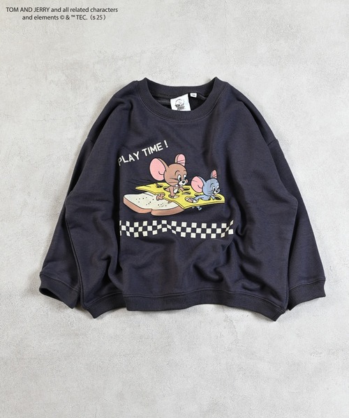 Tom＆Jerry（トムアンドジェリー）の「【トムとジェリー】別注プリントトレーナー（スウェット・キッズ・ベージュ/ラベンダー/ホワイト系その他/チャコール・100/130/150/140/120/110/95/90/80）」の3枚目の写真