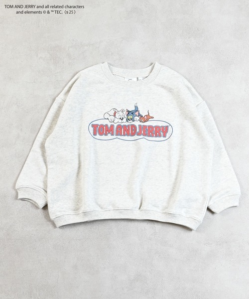 Tom＆Jerry（トムアンドジェリー）の「【トムとジェリー】別注プリントトレーナー（スウェット・キッズ・ベージュ/ラベンダー/ホワイト系その他/チャコール・100/130/150/140/120/110/95/90/80）」の6枚目の写真