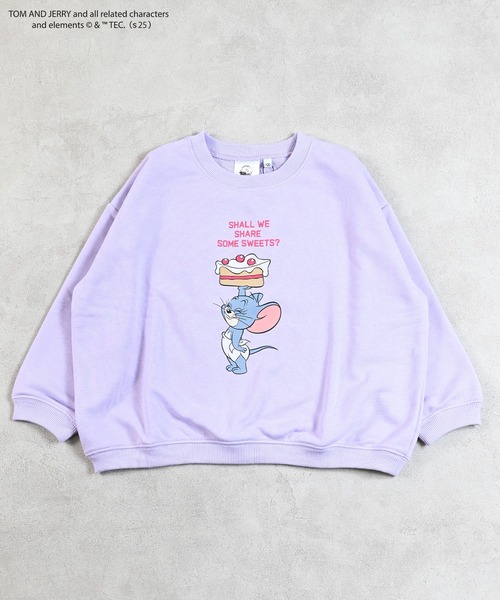 Tom＆Jerry（トムアンドジェリー）の「【トムとジェリー】別注プリントトレーナー（スウェット・キッズ・ベージュ/ラベンダー/ホワイト系その他/チャコール・100/130/150/140/120/110/95/90/80）」の8枚目の写真