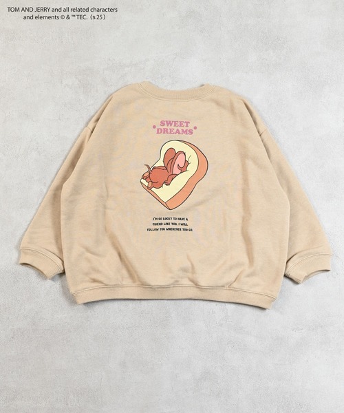 Tom＆Jerry（トムアンドジェリー）の「【トムとジェリー】別注プリントトレーナー（スウェット・キッズ・ベージュ/ラベンダー/ホワイト系その他/チャコール・100/130/150/140/120/110/95/90/80）」の11枚目の写真