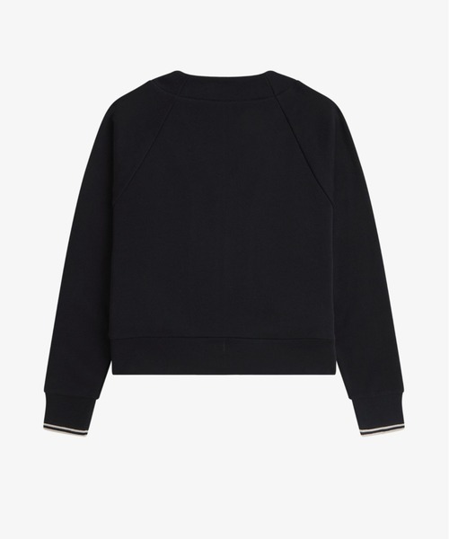 FRED PERRY(フレッドペリー)の「Zip-Through Sweatshirt Cardigan/ジップアップスウェットカーディガン(カーディガン/ボレロ・レディース・ブラック/オフホワイト・10)」の15枚目の写真