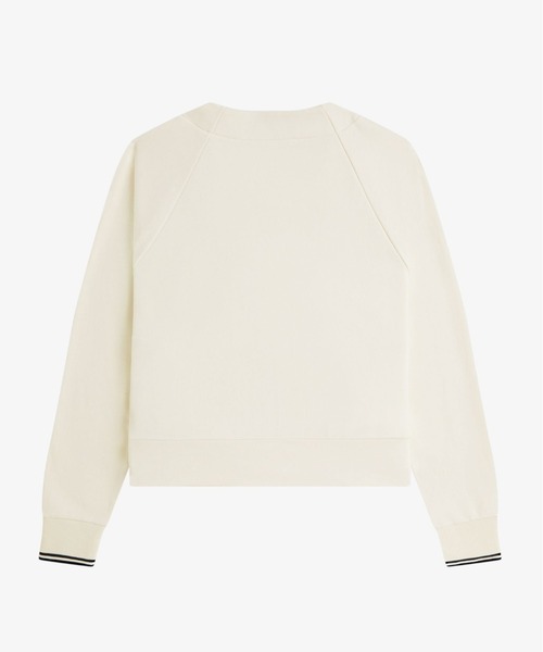 FRED PERRY(フレッドペリー)の「Zip-Through Sweatshirt Cardigan/ジップアップスウェットカーディガン(カーディガン/ボレロ・レディース・ブラック/オフホワイト・10)」の8枚目の写真
