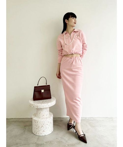 LILY BROWN（リリーブラウン）の「ペンシルスウェットスカート（スカート・レディース・アイボリー/グレー/ピンク/ネイビー/その他・F）」の7枚目の写真