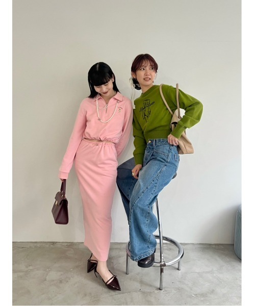 LILY BROWN（リリーブラウン）の「ペンシルスウェットスカート（スカート・レディース・アイボリー/グレー/ピンク/ネイビー/その他・F）」の6枚目の写真