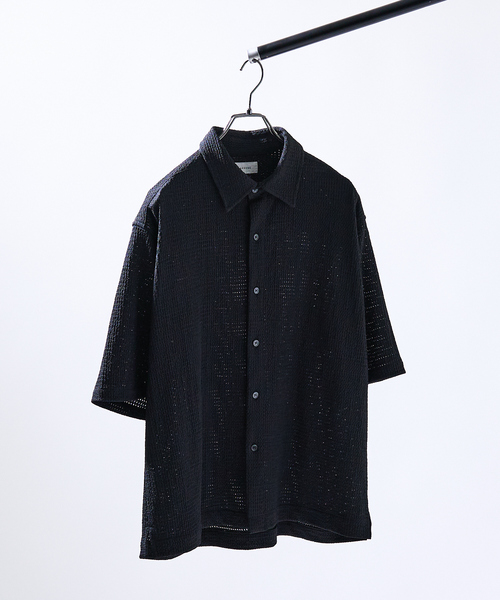 ABAHOUSE(アバハウス)の「メッシュジャガード シアーシャツ / オーバーサイズ(シャツ/ブラウス・メンズ・ホワイト/ブラック/グレイッシュブルー・46/48)」の17枚目の写真