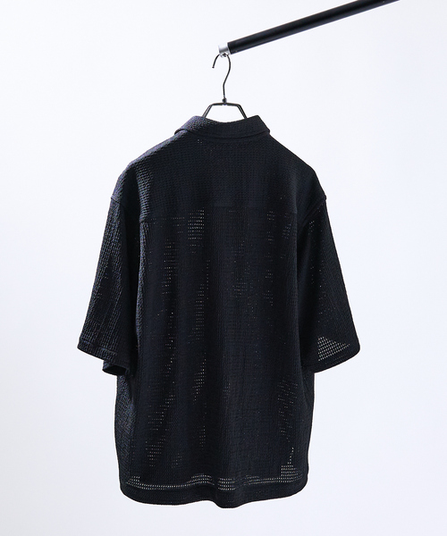 ABAHOUSE(アバハウス)の「メッシュジャガード シアーシャツ / オーバーサイズ(シャツ/ブラウス・メンズ・ホワイト/ブラック/グレイッシュブルー・46/48)」の13枚目の写真