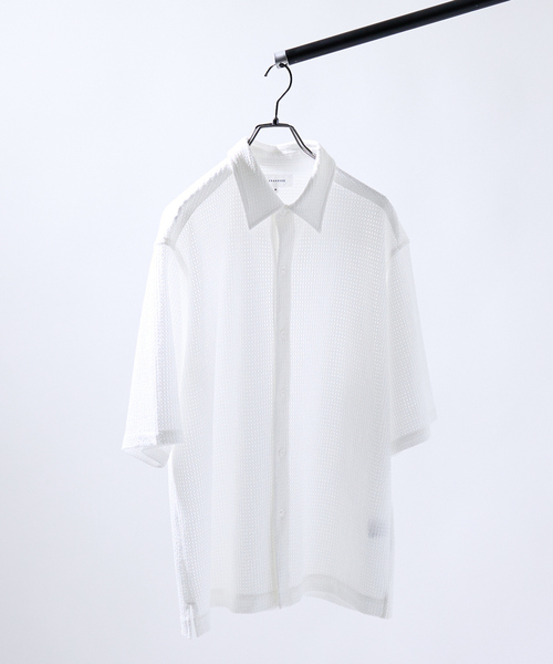 ABAHOUSE(アバハウス)の「メッシュジャガード シアーシャツ / オーバーサイズ(シャツ/ブラウス・メンズ・ホワイト/ブラック/グレイッシュブルー・46/48)」の10枚目の写真