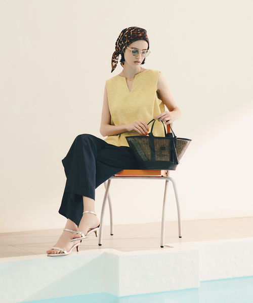 セール】【洗える】ツイードキーネックプルオーバー（シャツ/ブラウス