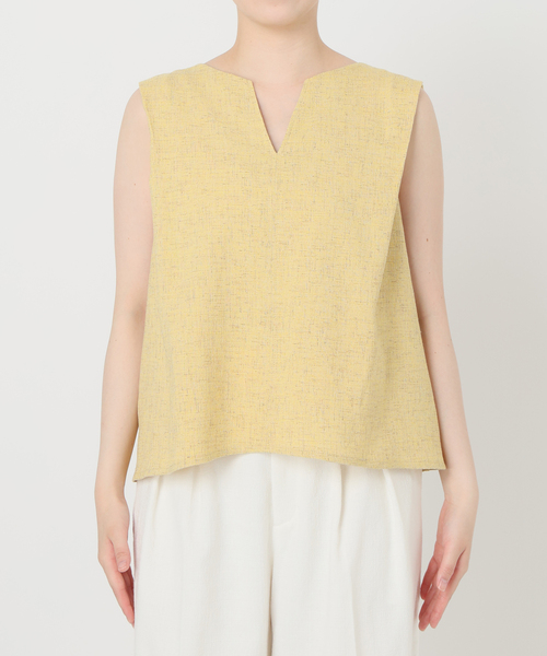 セール】【洗える】ツイードキーネックプルオーバー（シャツ/ブラウス