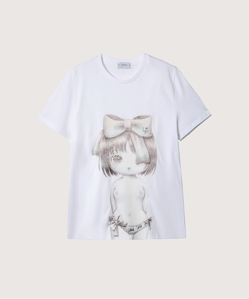 tシャツ MURAKAMI MOE LA POMME petit Collaboration Girl Mini T レディース MURAKAMI MOE LA POMME petit Collaboration Girl Mini T