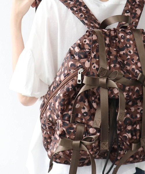 Three Four Time(スリーフォータイム)の「【Casselini】リボンバックパック(バックパック/リュック・レディース・ブラウン・FREE)」の3枚目の写真