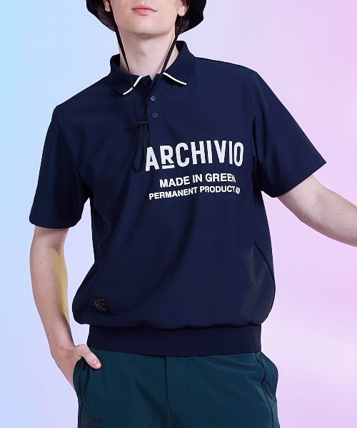 archivio(アルチビオ)の「<MENS>【メンズ】ライン襟速乾ニットポロシャツ(ポロシャツ・メンズ・ホワイト/ネイビー/ブルー・LL/M/L)」の3枚目の写真