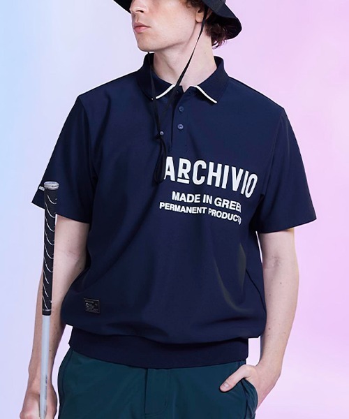 archivio(アルチビオ)の「<MENS>【メンズ】ライン襟速乾ニットポロシャツ(ポロシャツ・メンズ・ホワイト/ネイビー/ブルー・LL/M/L)」の15枚目の写真