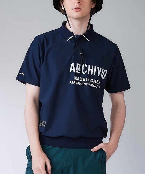 archivio(アルチビオ)の「<MENS>【メンズ】ライン襟速乾ニットポロシャツ(ポロシャツ・メンズ・ホワイト/ネイビー/ブルー・LL/M/L)」の8枚目の写真