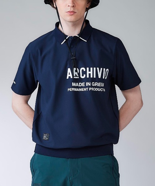 archivio(アルチビオ)の「<MENS>【メンズ】ライン襟速乾ニットポロシャツ(ポロシャツ・メンズ・ホワイト/ネイビー/ブルー・LL/M/L)」の9枚目の写真