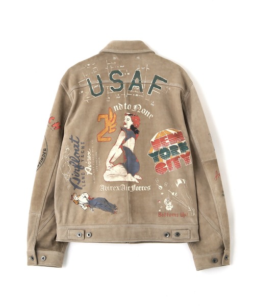 RESTORE COLLECTION》SHEEP SUEDE TRACK JACKET 'HISTORY GRAPHIC