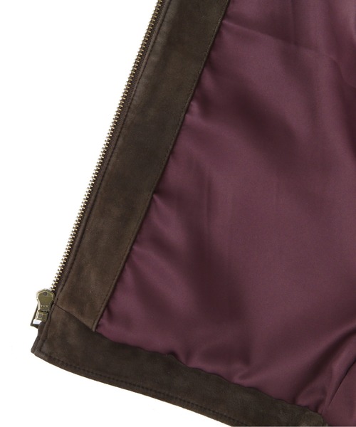 AVIREX(アヴィレックス)の「《RESTORE COLLECTION》SHEEP SUEDE TRACK JACKET "HISTORY GRAPHIC" / シープスウェード トラックジャケット ヒストリーグラフィック / AVIREX / アヴィレックス(ブルゾン・メンズ・ベージュ/ダークブラウン・XX-LARGE/X-LARGE/LARGE/MEDIUM)」の6枚目の写真