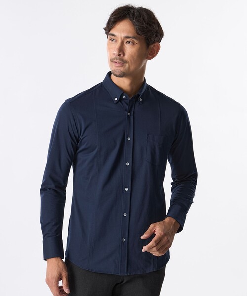 EPOCA UOMO(エポカウォモ)の「ブライトポリエステル混ロングスリーブシャツ(シャツ/ブラウス・メンズ・ホワイト/ネイビー/グレー系その他2・46/48)」の3枚目の写真