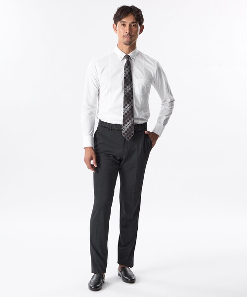 EPOCA UOMO(エポカウォモ)の「ブライトポリエステル混ロングスリーブシャツ(シャツ/ブラウス・メンズ・ホワイト/ネイビー/グレー系その他2・46/48)」の5枚目の写真