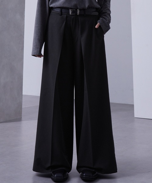 ブラック ワイドフィット スラックス デッドストック ダメージドーン ブラック ワイドフィット スラックス デッドストック ダメージドーン