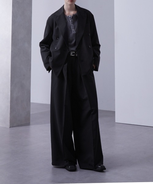Loose/ルース（ルース）の「フォールディッドタック ワイドストレートスラックス【セットアップ対応】（スラックス・メンズ・チャコールグレー/ブラック・M/S/XS/L）」の10枚目の写真