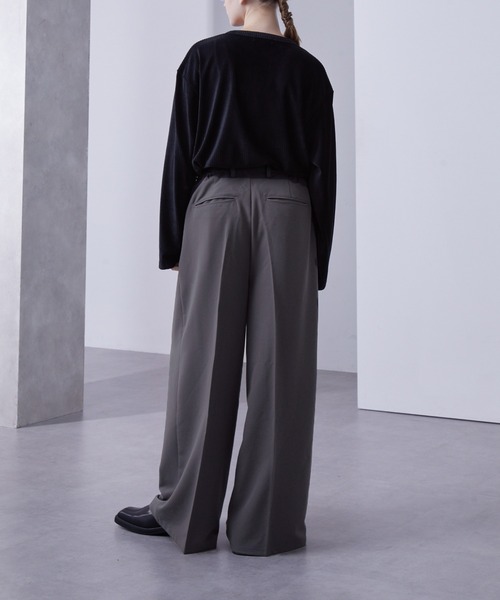 Loose/ルース（ルース）の「フォールディッドタック ワイドストレートスラックス【セットアップ対応】（スラックス・メンズ・チャコールグレー/ブラック・M/S/XS/L）」の20枚目の写真