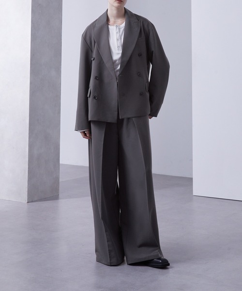 Loose/ルース（ルース）の「フォールディッドタック ワイドストレートスラックス【セットアップ対応】（スラックス・メンズ・チャコールグレー/ブラック・M/S/XS/L）」の22枚目の写真