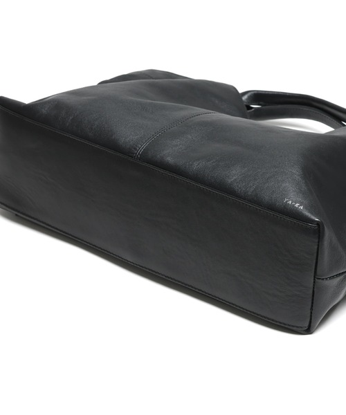 YArKA（ヤーカ）の「【YArKA/ヤーカ】real leather change shape 2way bag [wam9] / リアルレザー変形底2way バッグ（トートバッグ・メンズ・ブラック・FREE）」の9枚目の写真