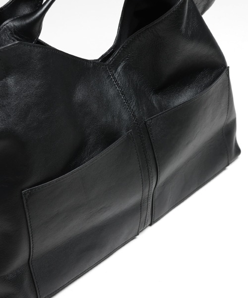 YArKA（ヤーカ）の「【YArKA/ヤーカ】real leather change shape 2way bag [wam9] / リアルレザー変形底2way バッグ（トートバッグ・メンズ・ブラック・FREE）」の11枚目の写真