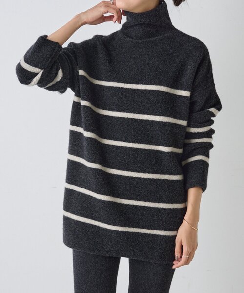 BEARDSLEY（ビアズリー）の「《15 quinze》ウールパイルリバーシブルチュニック（ニット/セーター・レディース・ダークグレー・FREE）」の17枚目の写真