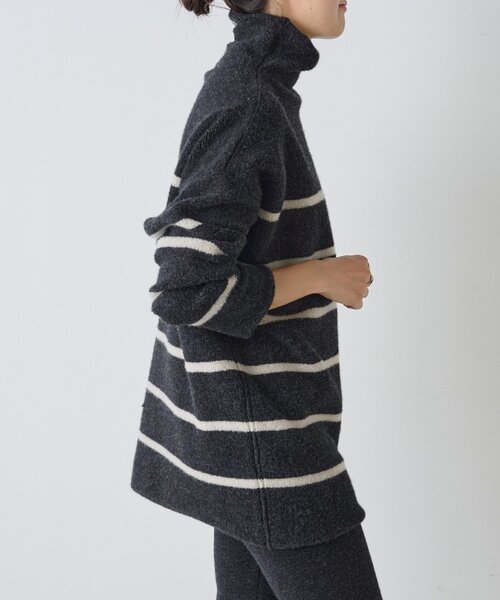BEARDSLEY（ビアズリー）の「《15 quinze》ウールパイルリバーシブルチュニック（ニット/セーター・レディース・ダークグレー・FREE）」の19枚目の写真