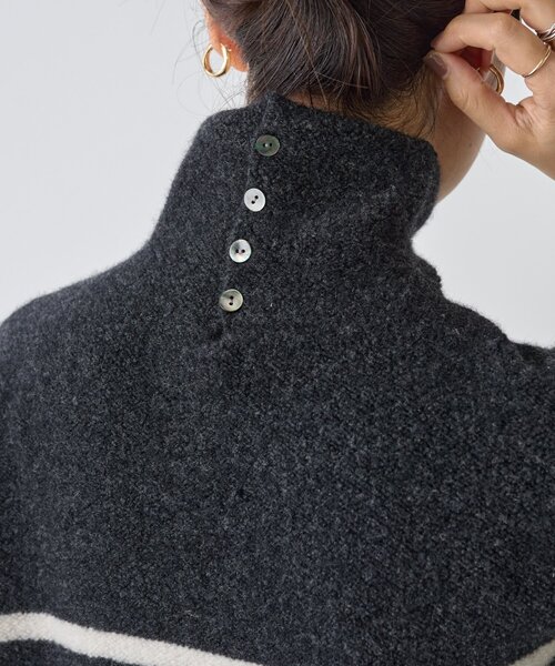 BEARDSLEY（ビアズリー）の「《15 quinze》ウールパイルリバーシブルチュニック（ニット/セーター・レディース・ダークグレー・FREE）」の22枚目の写真