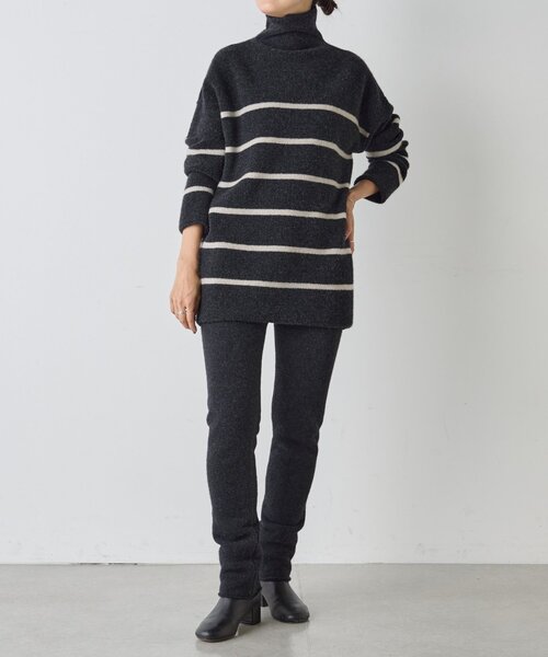 BEARDSLEY グレーチュニックニット セール】《15 quinze》ウールパイルリバーシブルチュニック（ニット