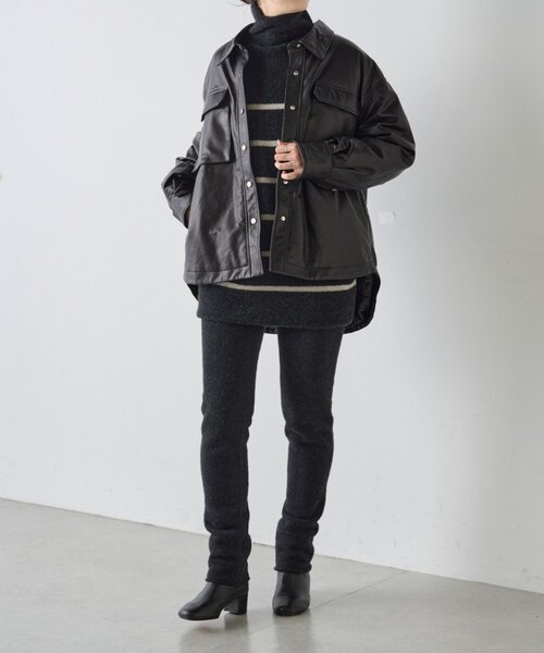 セール】《15 quinze》ウールパイルリバーシブルチュニック（ニット