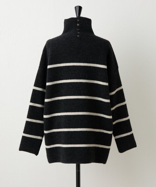 BEARDSLEY（ビアズリー）の「《15 quinze》ウールパイルリバーシブルチュニック（ニット/セーター・レディース・ダークグレー・FREE）」の4枚目の写真