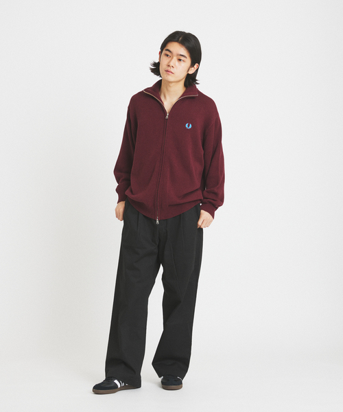 FRED PERRY(フレッドペリー)の「FRED PERRY / フレッドペリー 別注 ニット トラック ジャケット(ニット/セーター・メンズ・ボルドー/ネイビー・MEDIUM/LARGE)」の15枚目の写真