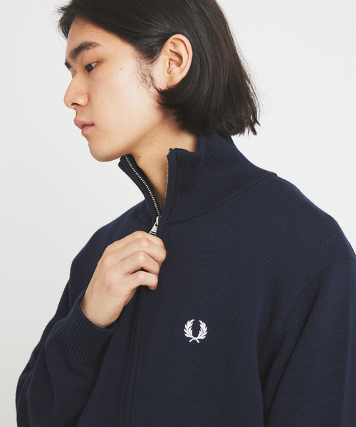 FRED PERRY(フレッドペリー)の「FRED PERRY / フレッドペリー 別注 ニット トラック ジャケット(ニット/セーター・メンズ・ボルドー/ネイビー・MEDIUM/LARGE)」の22枚目の写真