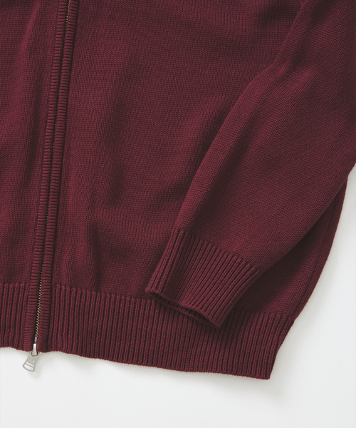 FRED PERRY(フレッドペリー)の「FRED PERRY / フレッドペリー 別注 ニット トラック ジャケット(ニット/セーター・メンズ・ボルドー/ネイビー・MEDIUM/LARGE)」の9枚目の写真