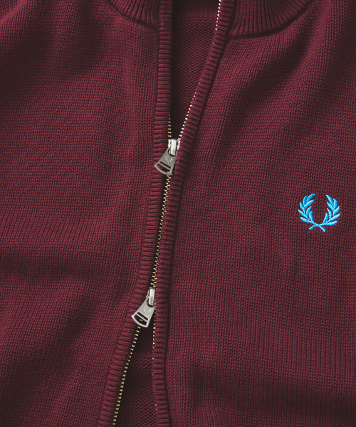 FRED PERRY(フレッドペリー)の「FRED PERRY / フレッドペリー 別注 ニット トラック ジャケット(ニット/セーター・メンズ・ボルドー/ネイビー・MEDIUM/LARGE)」の10枚目の写真