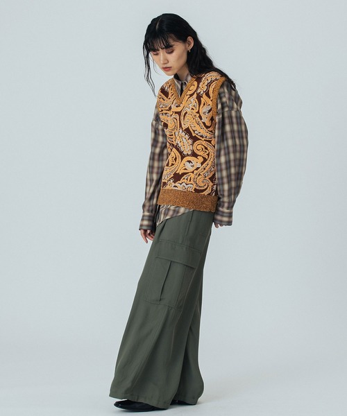 ROSE BUD（ローズバッド）の「(mici)PAISLEY JAQUARD KNIT VEST（ベスト・レディース・ネイビー/ブラウン・ONE SIZE）」の10枚目の写真