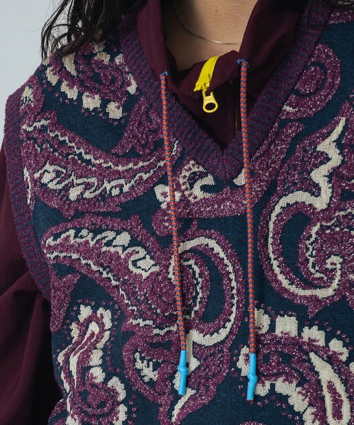 ROSE BUD（ローズバッド）の「(mici)PAISLEY JAQUARD KNIT VEST（ベスト・レディース・ネイビー/ブラウン・ONE SIZE）」の12枚目の写真