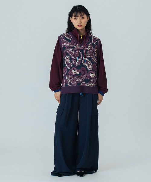 ローズバッド（ROSE BUD）/mici/PAISLEY JAQUARD KNIT VEST セール】(mici)PAISLEY JAQUARD KNIT VEST（ベスト）｜ROSE BUD