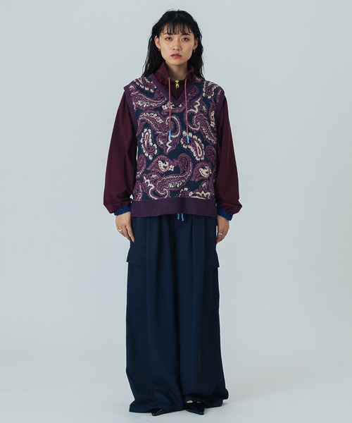 ROSE BUD（ローズバッド）の「(mici)PAISLEY JAQUARD KNIT VEST（ベスト・レディース・ネイビー/ブラウン・ONE SIZE）」の15枚目の写真