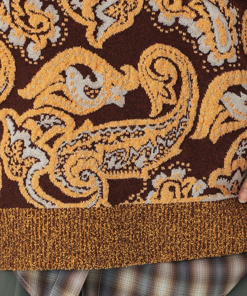ROSE BUD（ローズバッド）の「(mici)PAISLEY JAQUARD KNIT VEST（ベスト・レディース・ネイビー/ブラウン・ONE SIZE）」の7枚目の写真