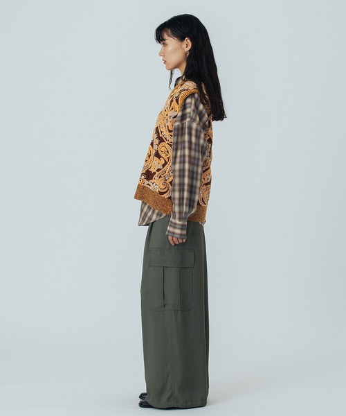 ROSE BUD（ローズバッド）の「(mici)PAISLEY JAQUARD KNIT VEST（ベスト・レディース・ネイビー/ブラウン・ONE SIZE）」の9枚目の写真