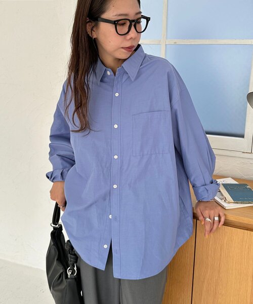 DISCOAT（ディスコート）の「【ユニセックス】ブロードオーバーシャツ（シャツ/ブラウス・レディース・ブルー/ブルー系その他2/ピンク・FREE）」の5枚目の写真